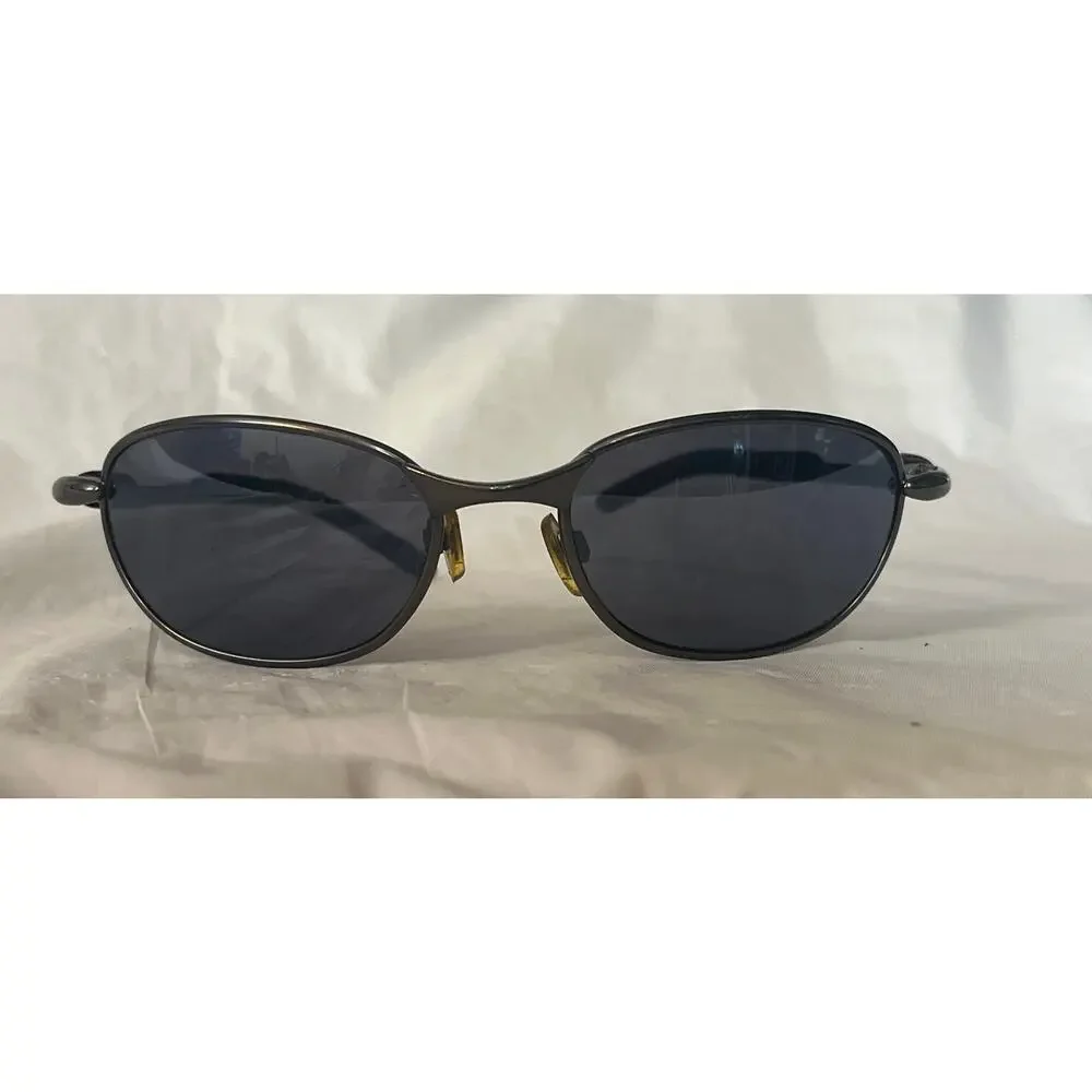 NASCAR Black Metal Oval Sunglasses Gray Smoke Lenses Unisex Vintage Racing